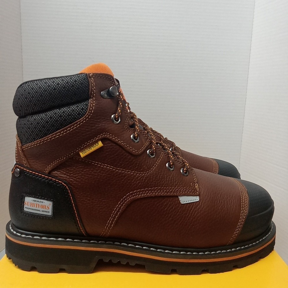 Herman Survivors Pro Men's Shoveler Waterproof 6" Steel Toe Work Boots Size 8.5